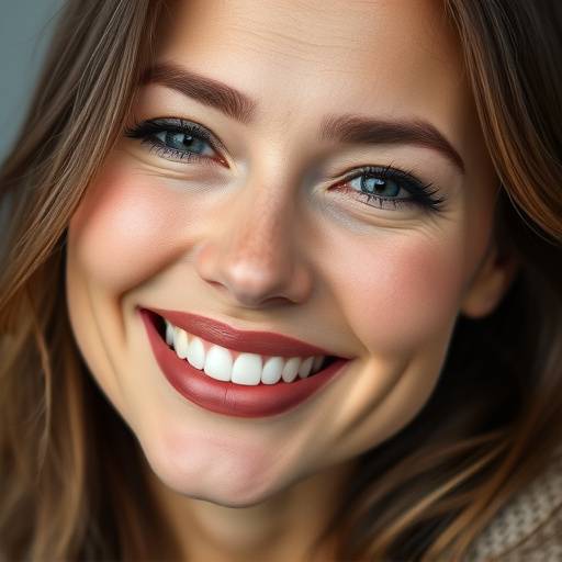 Nærbillede af en kvinde med et varmt smil, fanget i et professionelt portræt.