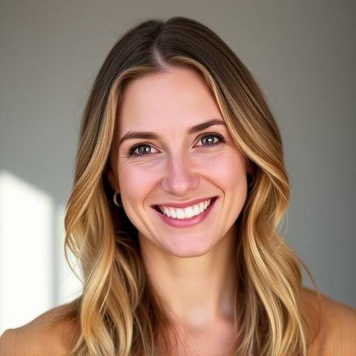 Portræt af Sofie Lund, grundlægger og fotograf hos Lys & Skygge Fotografi. Hun smiler venligt ind i kameraet.